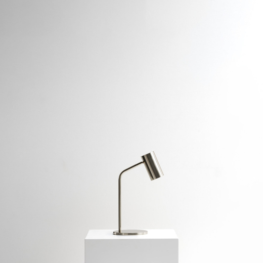 Zeno table lamp Tosconova in galvanic finish colour Nickel front lamp off