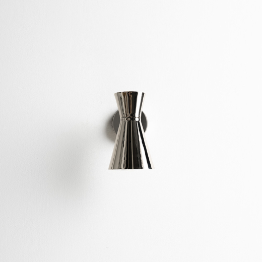 Nelly wall lamp Tosconova with galvanic finish colour Nickel front lamp off