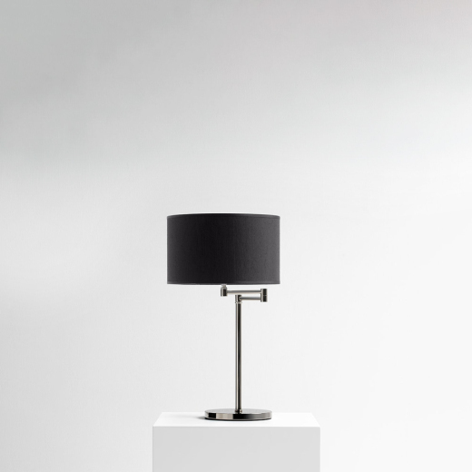 William table lamp Tosconova with lampshade black colour 03 front photo lamp off