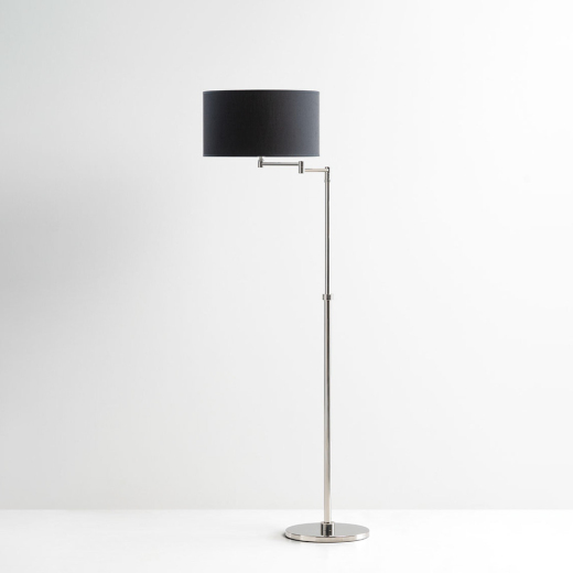 William floor lamp with black lampshade colour 03 front photo lamp off
