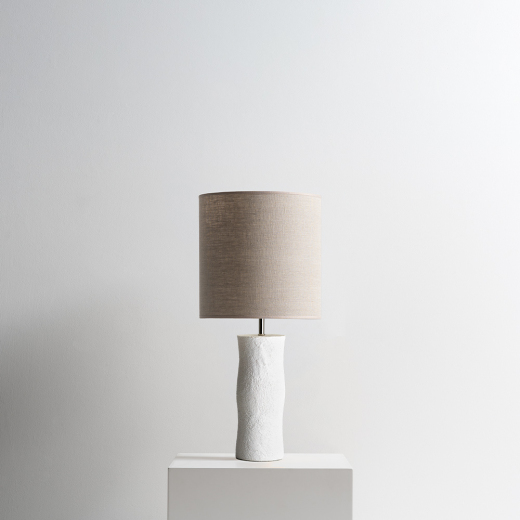Matisse table lamp Tosconova in ceramic finish colour Materic White front lamp off