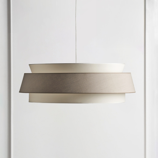 Dedalus chandelier with lampshade col. 01 and col. 04 front