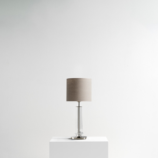 Sidney table lamp with lampshade 01 and nickel galvanic finish