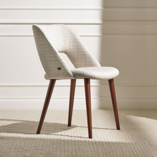 Sixty chair Tosconova three quarter Dedar St. Germain I01 upholstery