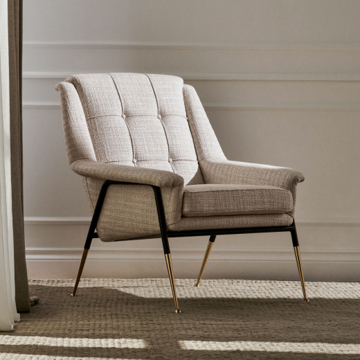 Witton armchair Tosconova with  Dedar St. Germain I01 upholstery photo set three quarters