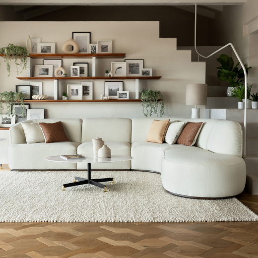 Divano angolare Narciso Tosconova con rivestimento Baglio L02 foto ambientata zona living