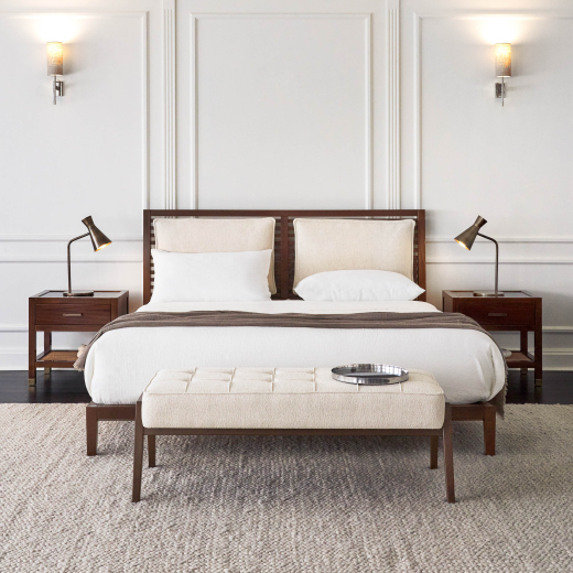 Teulada bed Tosconova upholstery Giglio L01 front ambient