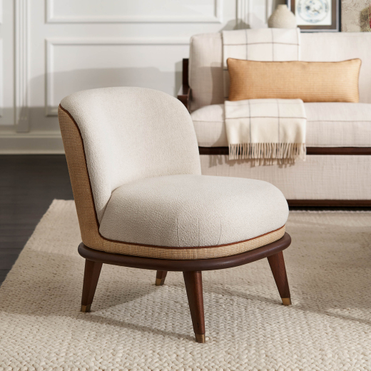 Domitilla Rafia Tosconova armchair with Giglio L01 upholstery photo set three quarters