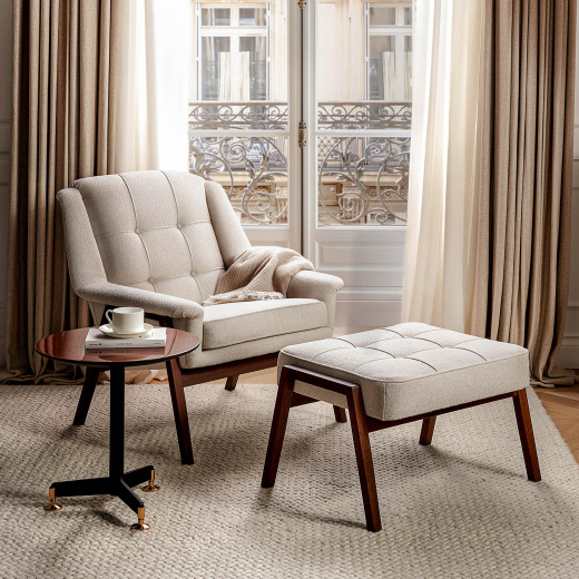 Victoria armchair Tosconova with Giglio L01 upholstery photo set threequarter